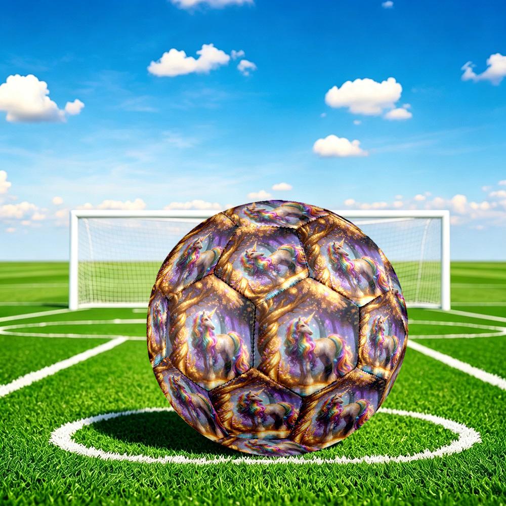 1pc Unicorn Forest Theme Soccer Ball Football, Size 5, Lightweight PVC, Outdoor Training Soccer Ball,Gift c65150