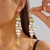 Colorful Dopamine Red Starfish Cartoon Fish Dangle Earrings For Women Beach Metal Scallop Beaded Long Earring Vacation Jewelry