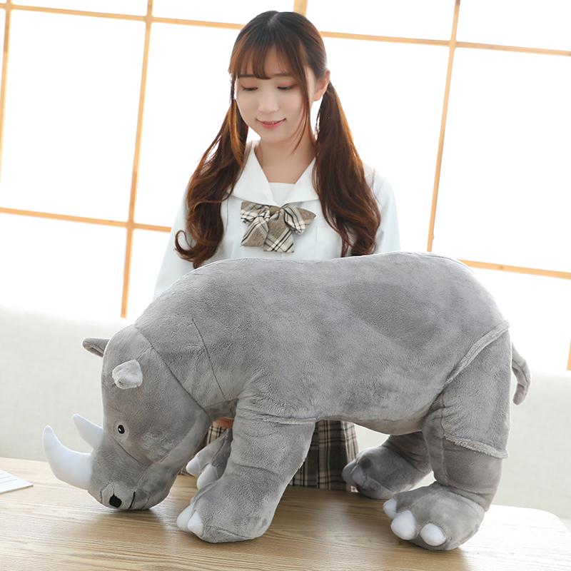 Lovely 80cm Infant Plush Rhinoceros Soft Appease Playmate Calm Doll Toy Rhinoceros Pillow Stuffed Gift