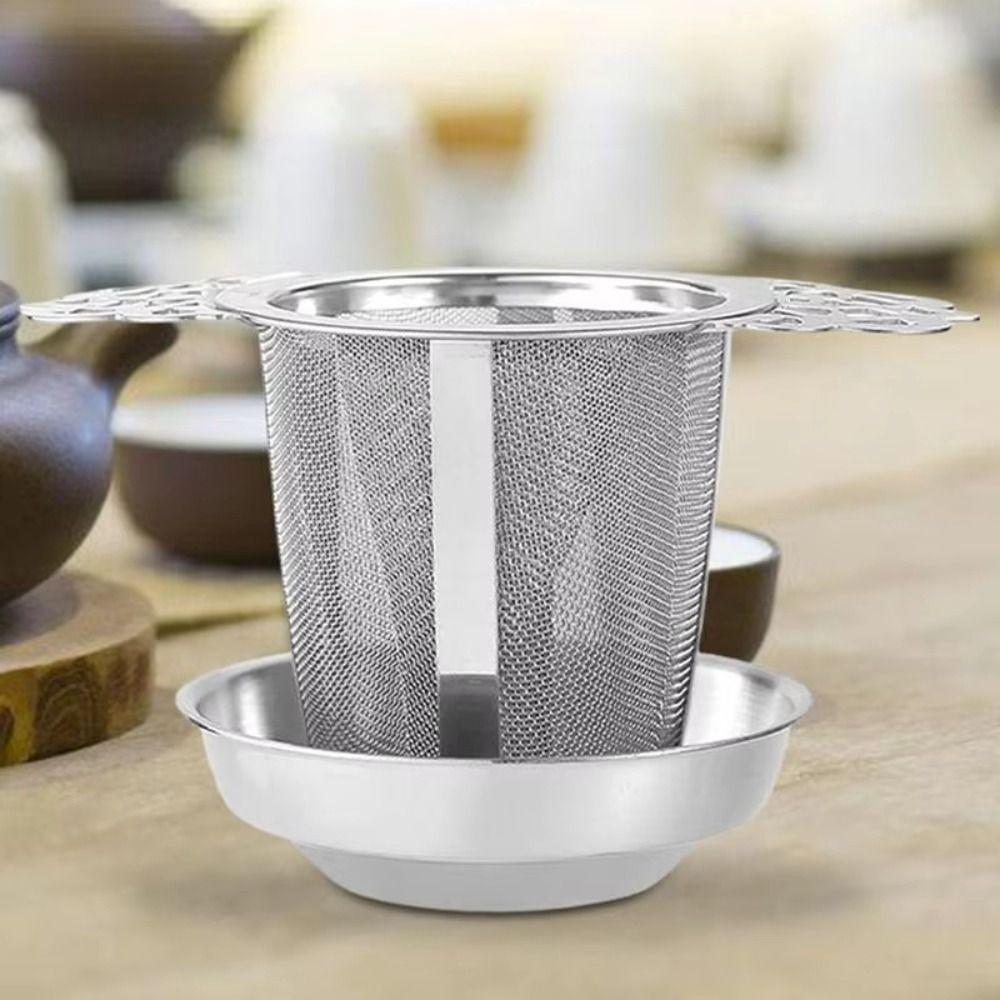 Fine Mesh Tea Strainers Double-layer Coffee Filter Sieve Double Ear Tea Infuser  for Teapots