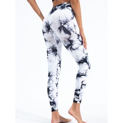 Ladies 2026 New Seamless Tie-Dye Yoga Leggings High Waisted High Elastic Base Layer Bodyshaping Pants For Gym Fashion Women