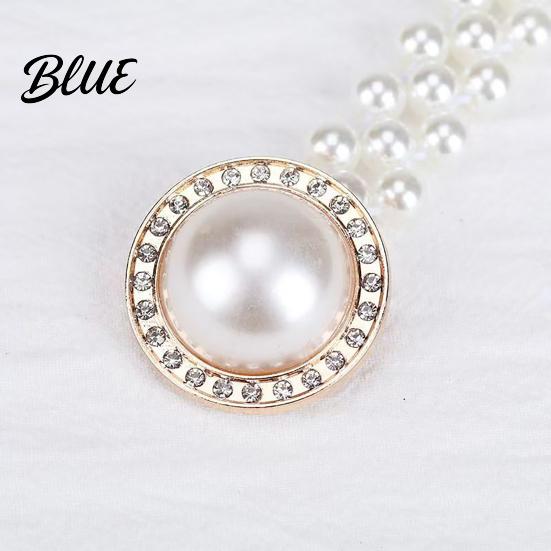 Faux Pearl Body Chain Waist Imitation Pearls 3D Flower Decor
