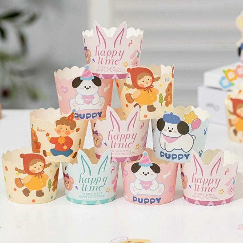 50/60/75Pcs Cartoon Muffin Cupcake Paper Cup For Wedding Party Assiettes Cupcake Liner Baking Cup Tray Cake Pastry Wrapper Case