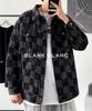 Denim Checkered with with Checkered Winter Xl Loose Hip Hop Big Brother Long Chest [Blanc Blanc] Jacket, Blouson, Pattern, Outerwear, Collar, Pockets,