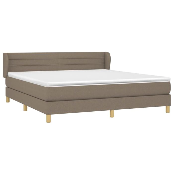 3126897 vidaXL Divan Bed with Mattress Taupe 160x200 Cm Fabric