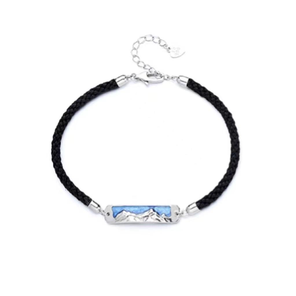 Chic Beaded Blue Bracelet For Couples Copper Material With Plated Finish