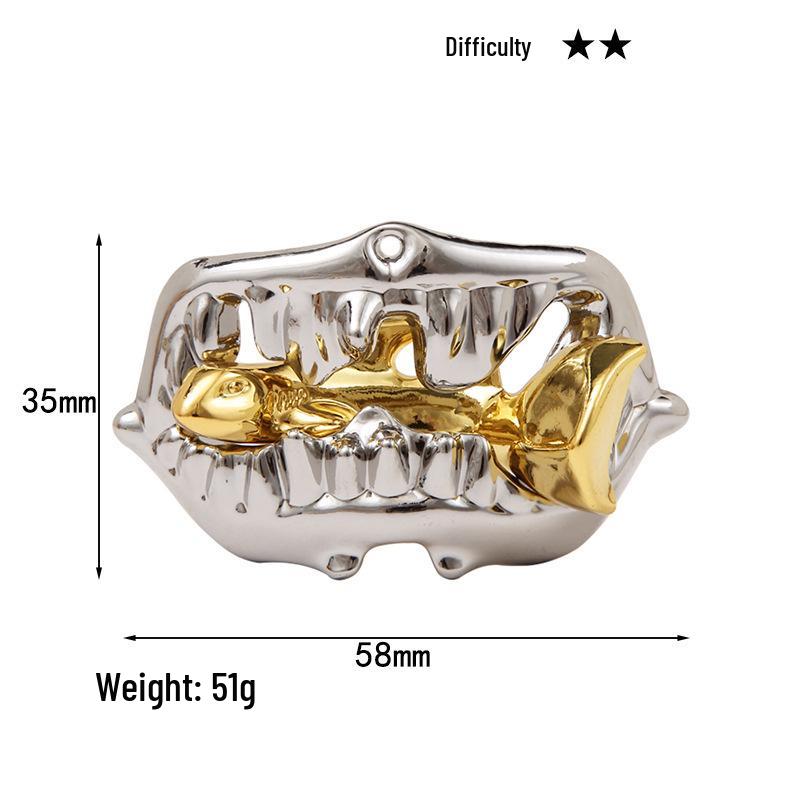 Intelligence Puzzle Zinc Alloy Disentanglement Rings - Unlock Nine Linked Rings Kongming Luban Lock Educational Toy