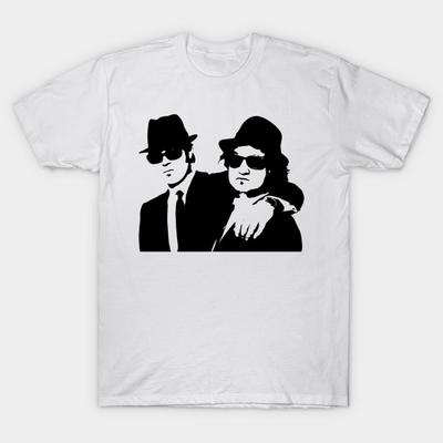 Asian Size Men Print T-shirt The Blues Brothers - Clean Design No-Cut Heat Transfer Print Cotton Tshirt