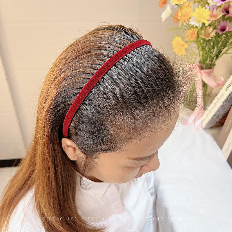 Washing Face Headband for Women Flocking Headband with Teeth Broken Hair Tidying Hair Pressing Non-slip Hairpin Headdress
