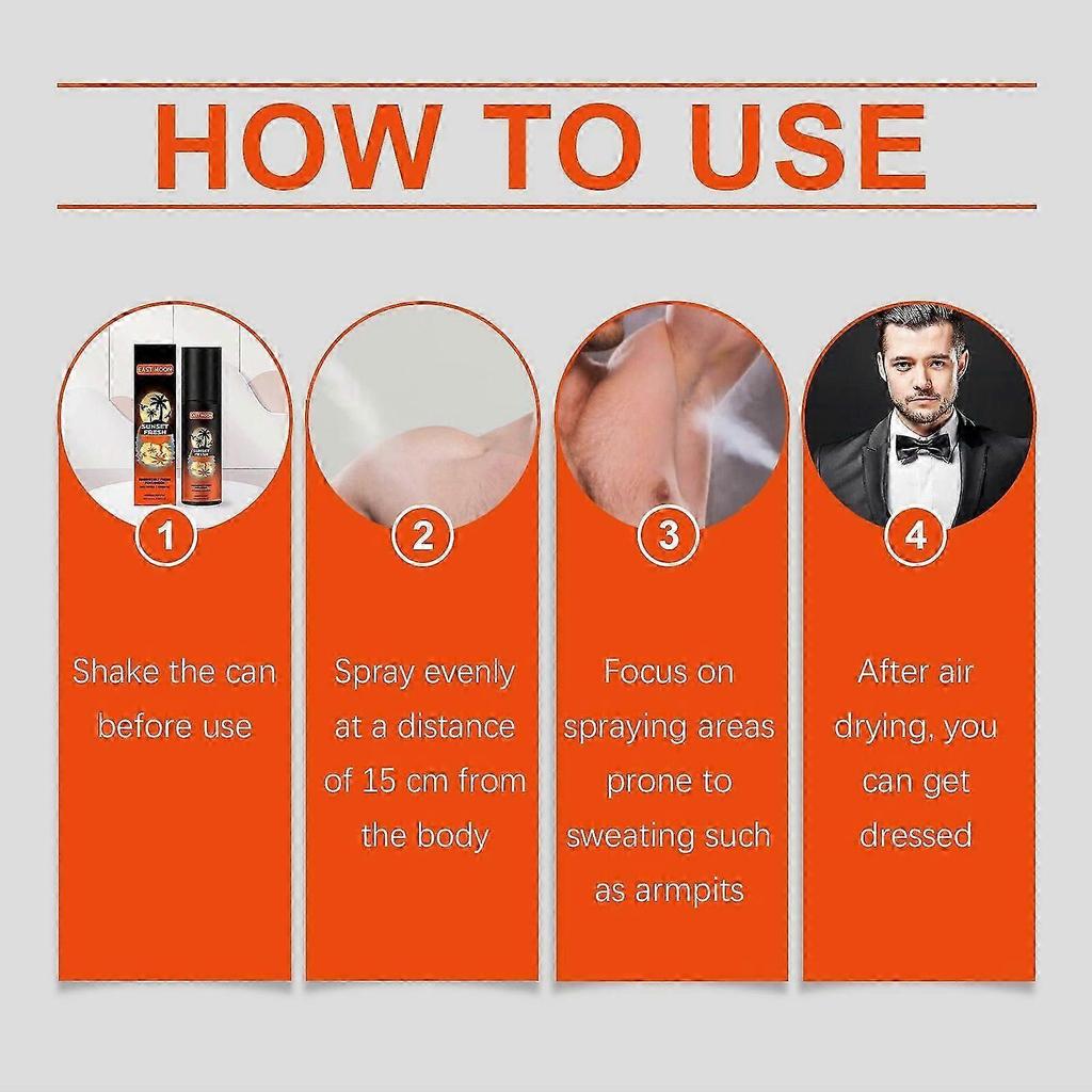 Deodorant Body Spray, Sunset Fresh Deodorant for Men with Mango Scent, Long Lasting Fragrance with 48 Hours All Over Freshness Aluminium Free Body Spr