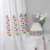 Curtain Colorful String Grass Embroidery Sheer White Window Curtain 1 Panels for Living Room Bedroom Rod Pocket Pastoral Style