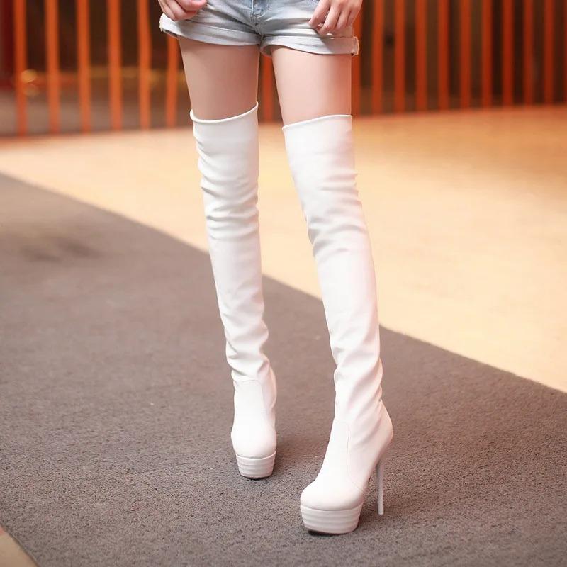 Women Boots 2025 New PU Sexy Over The Knee Long Boots Sexy Thin High Heel Boots Platform Women Shoes Zapatos Mujer Botas Ladies