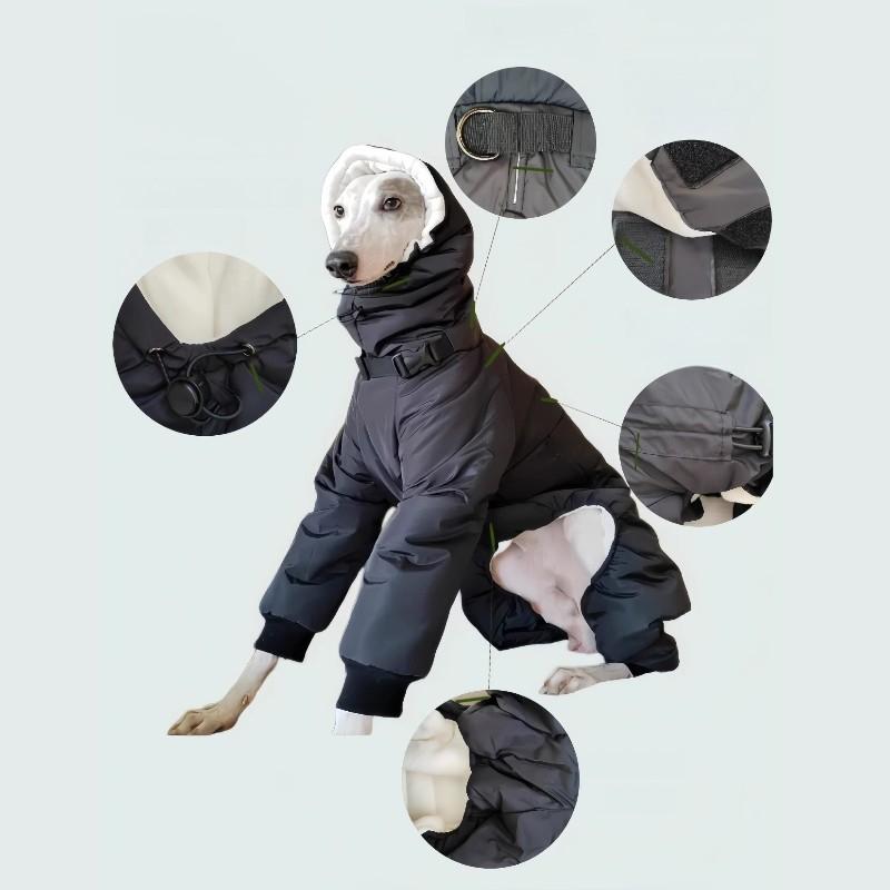 Waterproof Dog Clothes Winter Large Dogs Clothing Accessories Dogs Overalls with Hat Adjustable Warm Dog Coat Product Supplies