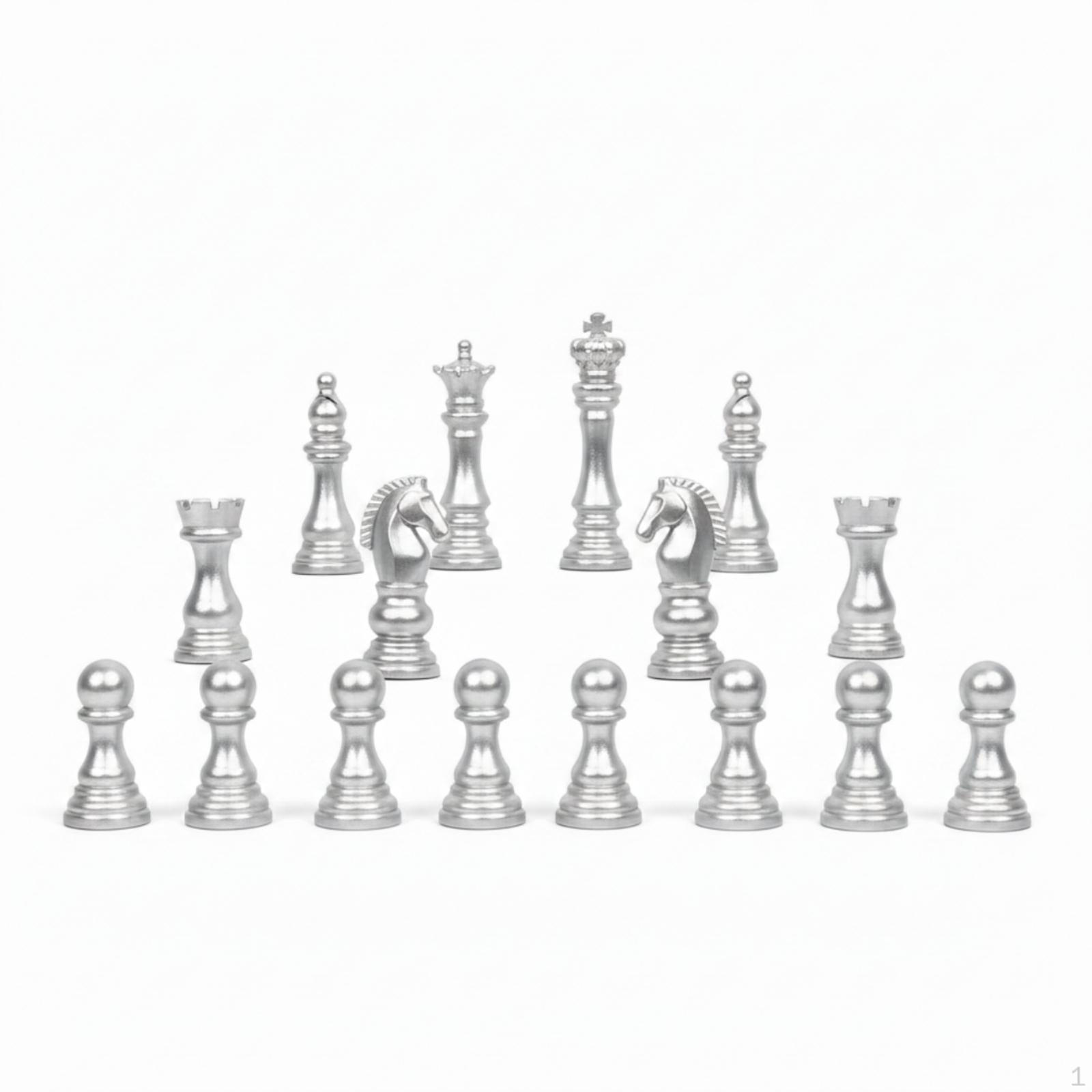 16 Pieces Chess Piece Ornaments Shiny Miniature Set Compact Ornament for Collectors,