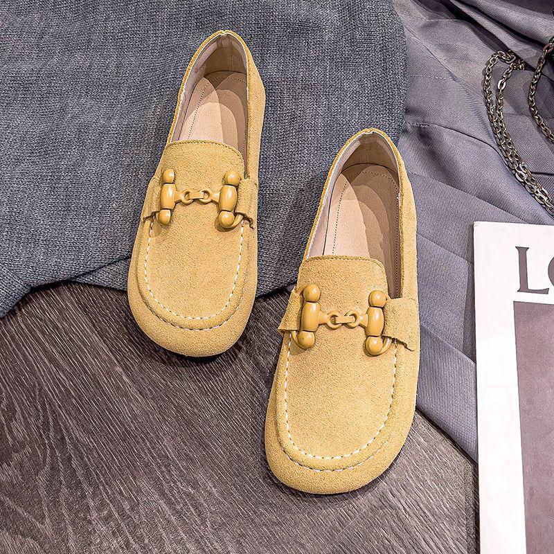 Season Hot Kids Small Kuo Love~ Horse Buckle Retro Thick Bottom Comfortable Casual Doudou Shoes Trendy Wear-resistant Spring
