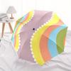 1pc Pastel Waves Automatic Open/close Folding Compact Umbrella, 8-Rib Sturdy Canopy, Lightweight Portable, Everyday Use, Gift,139