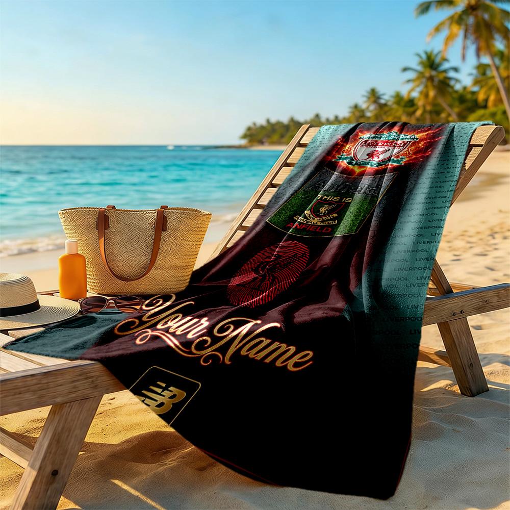 Liverpool Team Customize Your Name Beach Towel Quickdry Soft Microfiber Portable For Swimmingbeachcamping Travel Beach Accessoriesgym