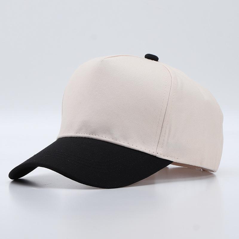 Pure cotton five-piece light board baseball cap European and American simple color matching curved brim cap spot