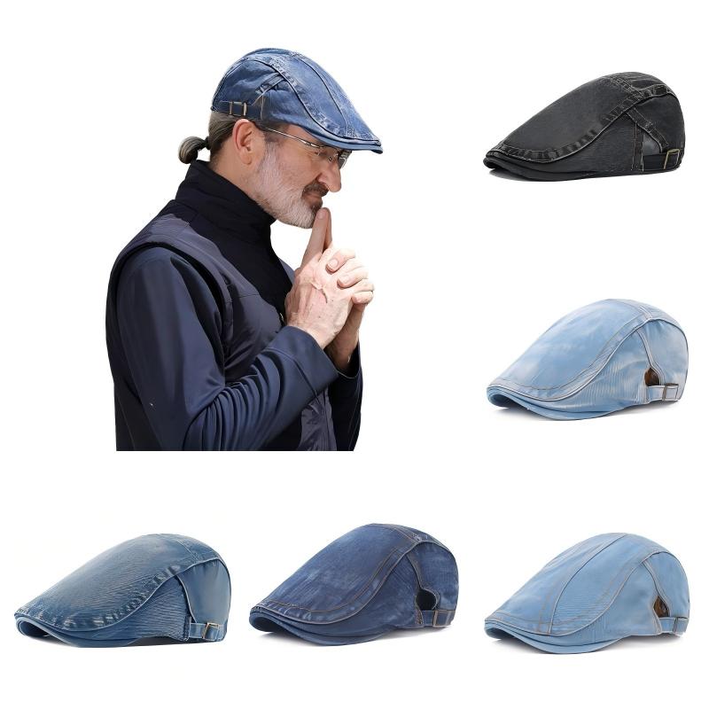 Japanese-Style Denim Newsboy Cap For Men Fashion Retro Hat Versatile Korean-Style Beret Casual Newsboy Cap For Women Trendy