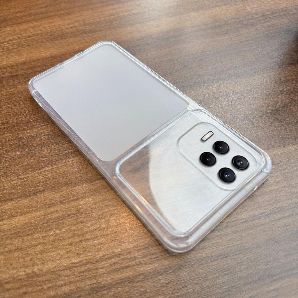 Split Dual Panel Matte Clear Case for realme 8 4G,8 Pro Large Independent Camera Window Anti-Yellow Shockproof Protective Cover