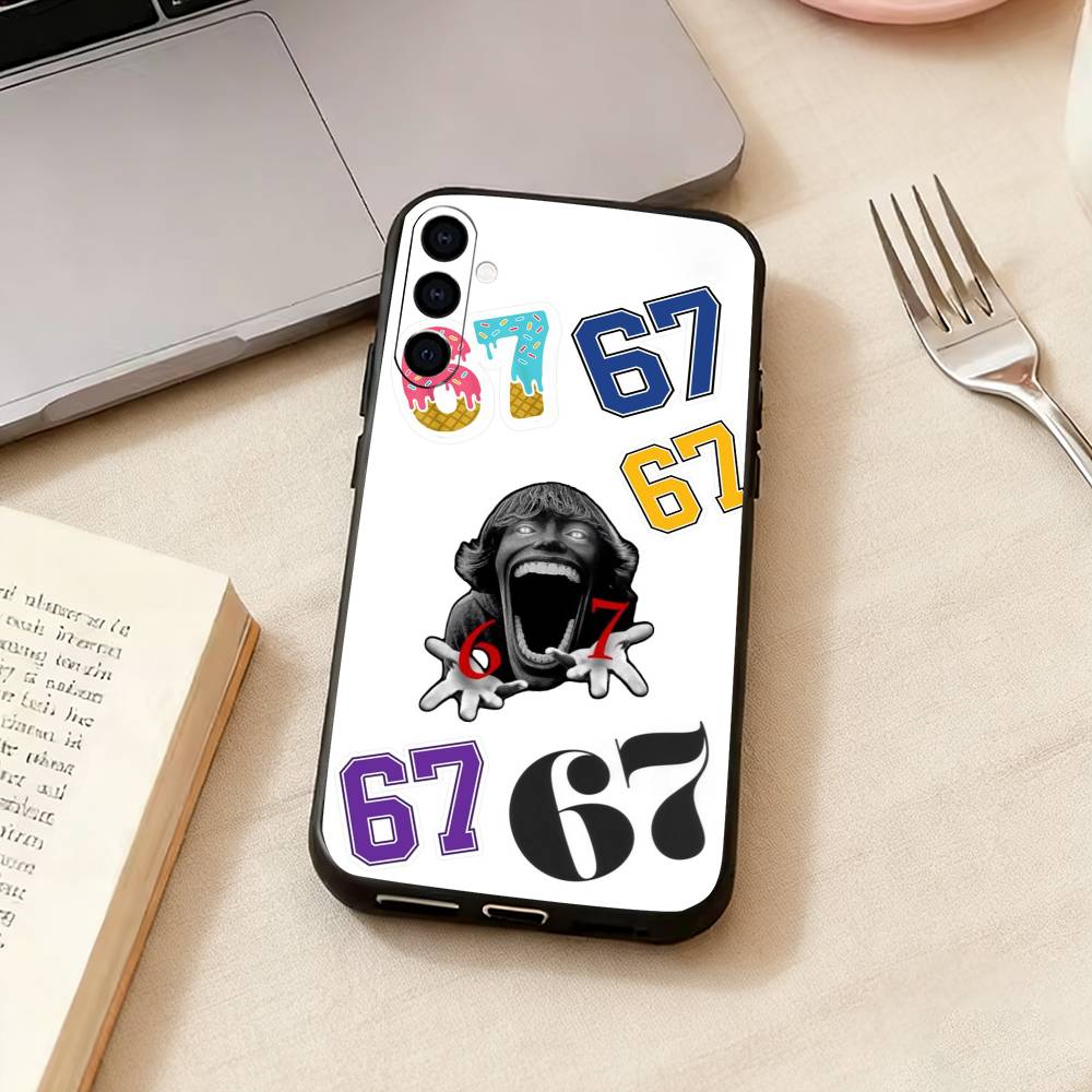 67 Six Seven-nn Phone Case Black Silicone Soft For Samsung Galaxy A73,A72,A71,A70,A53,A52,A51