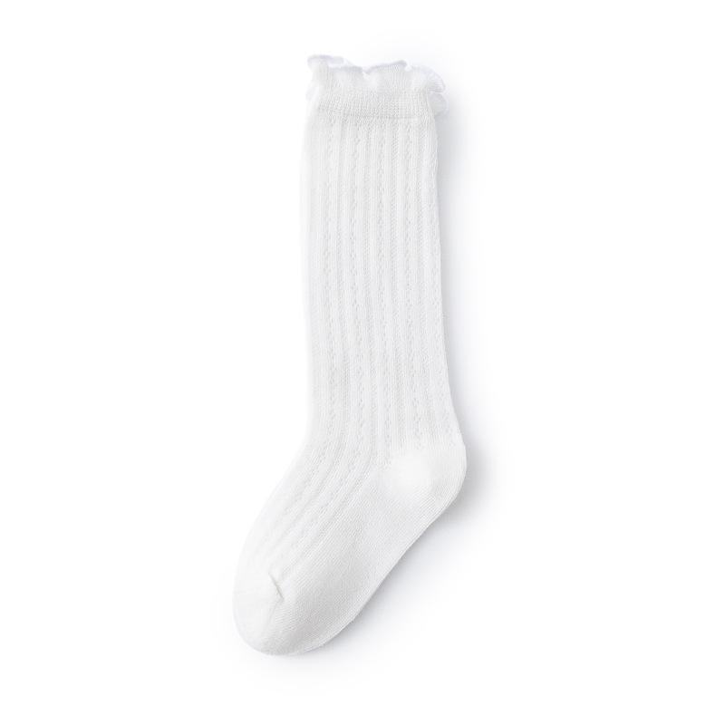 Breathable Summer Mesh Cotton Baby Socks with Ruffled Top