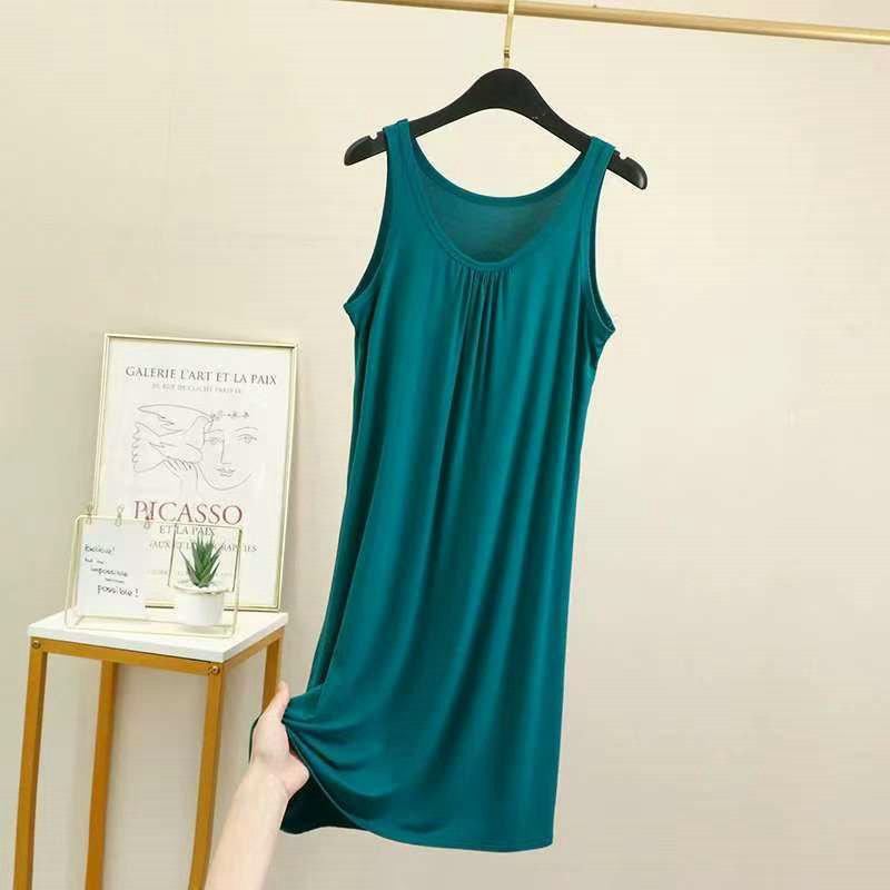 Customer ironing, summer women's new vest skirt, thin round neck sleeveless bottoming skirt, A-word dress, nightdress