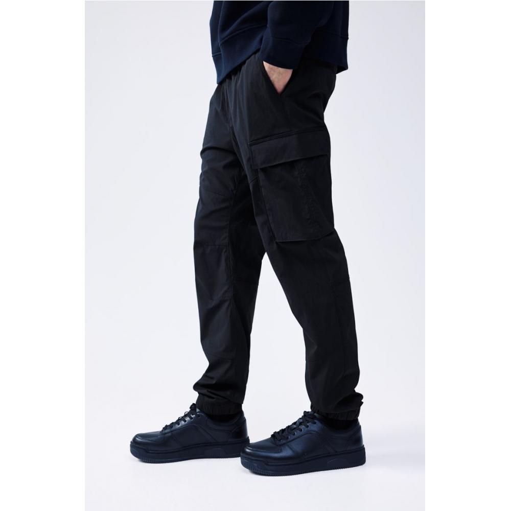 H M sliM Fit Nylon Cargo Jogger Pants Black