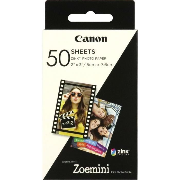 Papel de impresión Canon Paquete 50 hojas de papel fotográfico Canon ZINK para Zoemini