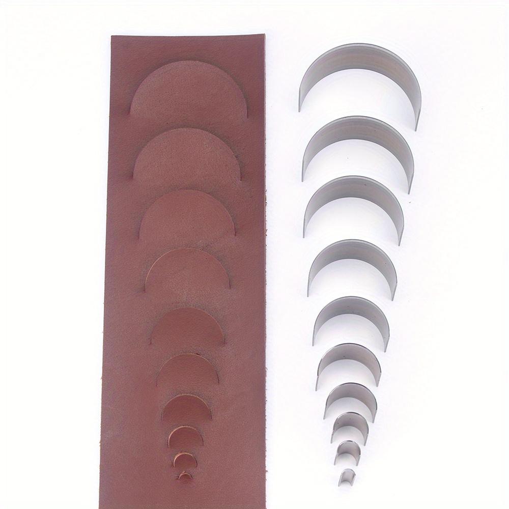10pc Half Circle Punching Die, Belt Tail Puncher, Leather Bag Shoulder Tail Punching Tool, C-Type Hole Cutting Die Head Mold