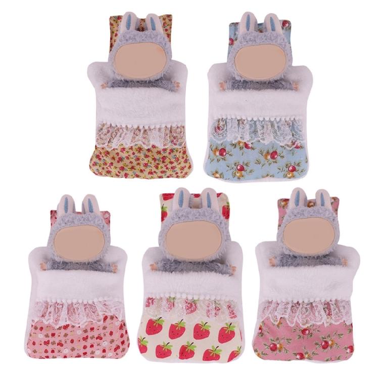 Beliebtes Puppenbett Zubehör mit abnehmbarem Kissen und weichem Schlafsack für 1-2 Generation Plüschfiguren Puppen Dekorationen