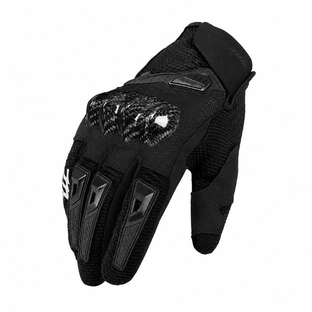 1 Pair Touchscreen Friendly Motorcycle Carbon Fiber Gloves Motorcycle Daily Riding Black XL