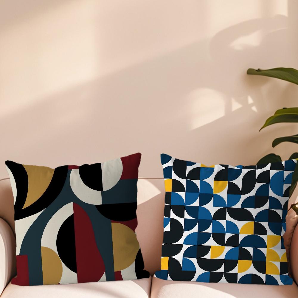 Colorful Abstract Geometric pattern Pillow Case Living Room Accent Couch Back Support Square Lounge Restful Nap Companion ?