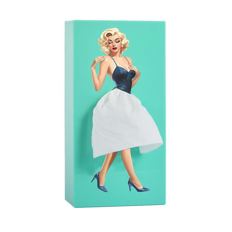 Caja de Pañuelos Creativa con Falda Voladora para Belleza, Caja de Almacenamiento para Niña con Falda de Dosel, Caja de Papel de Chica Anime, Decoración de Escritorio de Lujo Ligero O