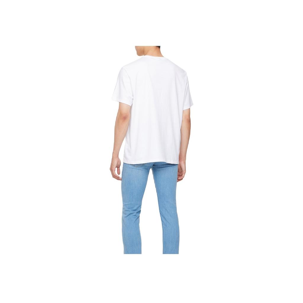 Calvin Klein Jeans Letter Embroidery Comfortable Crew Neck Short Sleeve T-Shirt Men Tops White 40EM289-YAA
