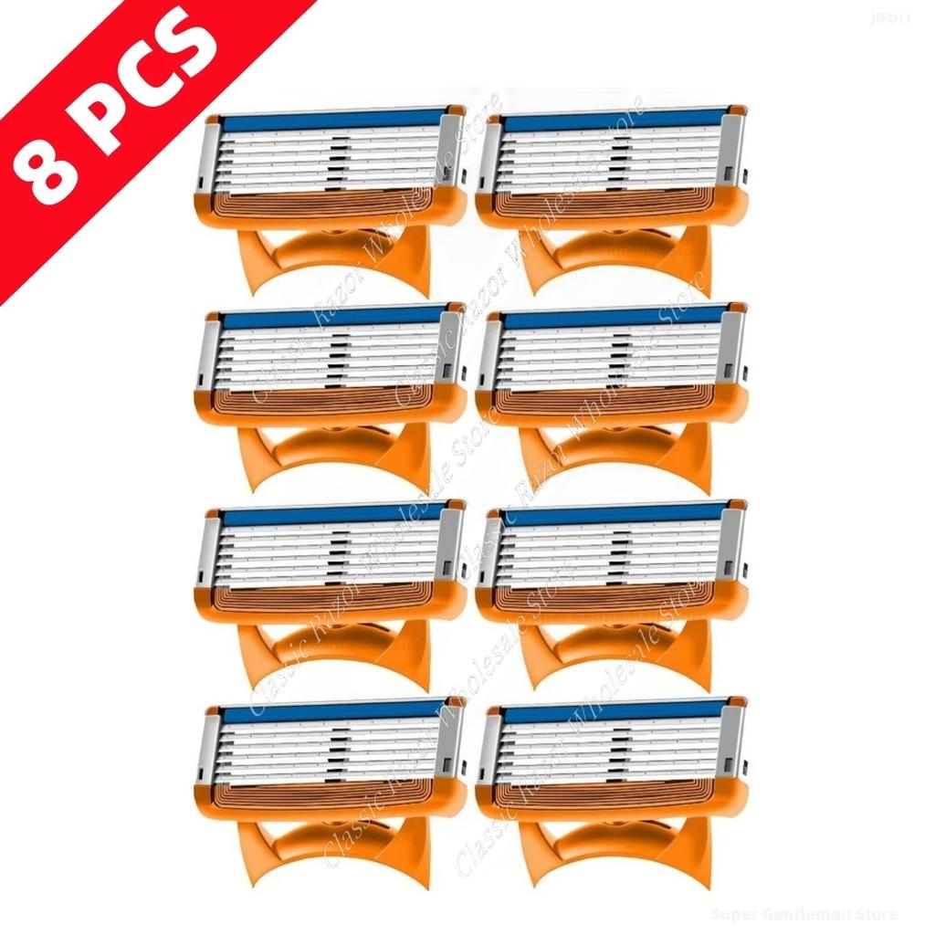 5 Razor Blades Replacement Safety Manual Shaving Machine Blade Shaving Stainless Steel Blades Waterproof Suit For Fusion5