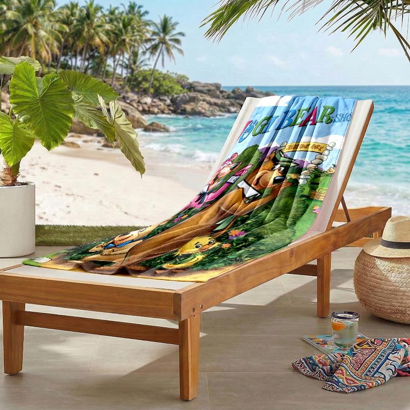 Yogi Bear Show Fashion Beach Towel: Ideal for Summer Adventures Soft, Absorbent and Quick Drying Suitable for Swimming and Bathing