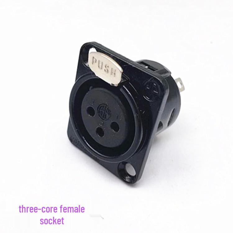 Black Metal XLR Audio Connectors: 3-Pin, 4-Pin, 5-Pin Male & Female Microphone Sockets