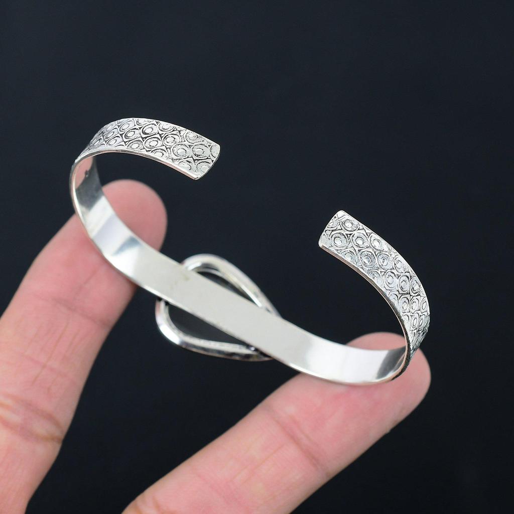 Daughters Day Sale Sterling Silver Pear Natural Montana Agate New Trendy Bangle