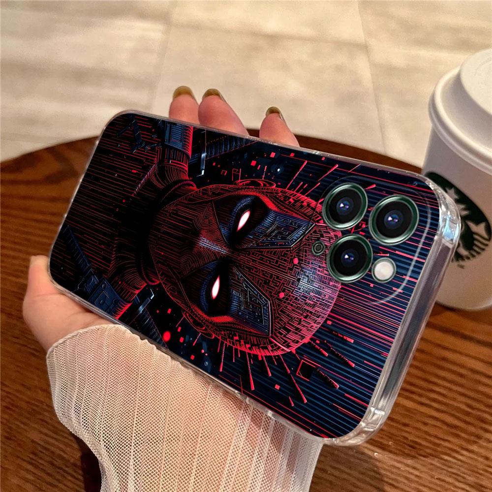 Marvel Heroes Deadpool Hulk Transparent Phone Case For iPhone 17 Pro Max 17E 11 12 13 14 15 16 Pro Max Plus 17 Air 16E 7 X Cover