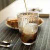 2pcs Sets Coffee Cups Glass Cup Drink Luxury Glass Set Stripe Stackable Coffee Mug Juice Milk Drinking Glasses Set Cup Drinkware
