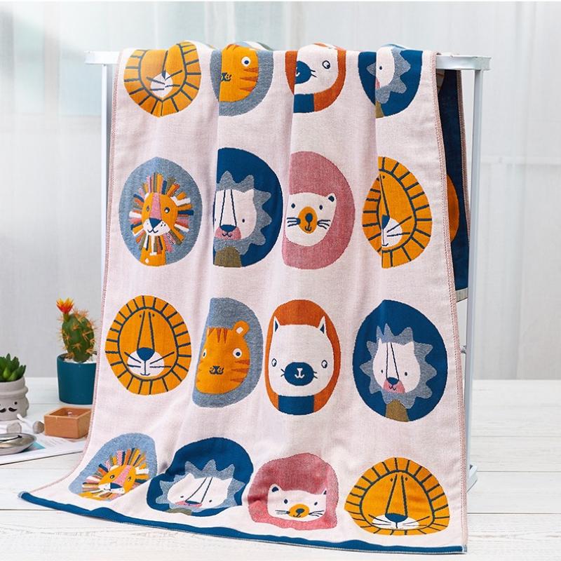 Pure Cotton Bath Towel - Four Layer Cotton Gauze Large Towel 70 X 140cm, Soft Absorbent for Bathing Shower