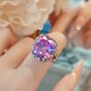 Leichter Luxus Papalacha Eisblumen-Schliff Ring Besetzt mit Lila Lithium Hochkarätigem Diamant Öffnung Süße Mode Retro Temperament Frau