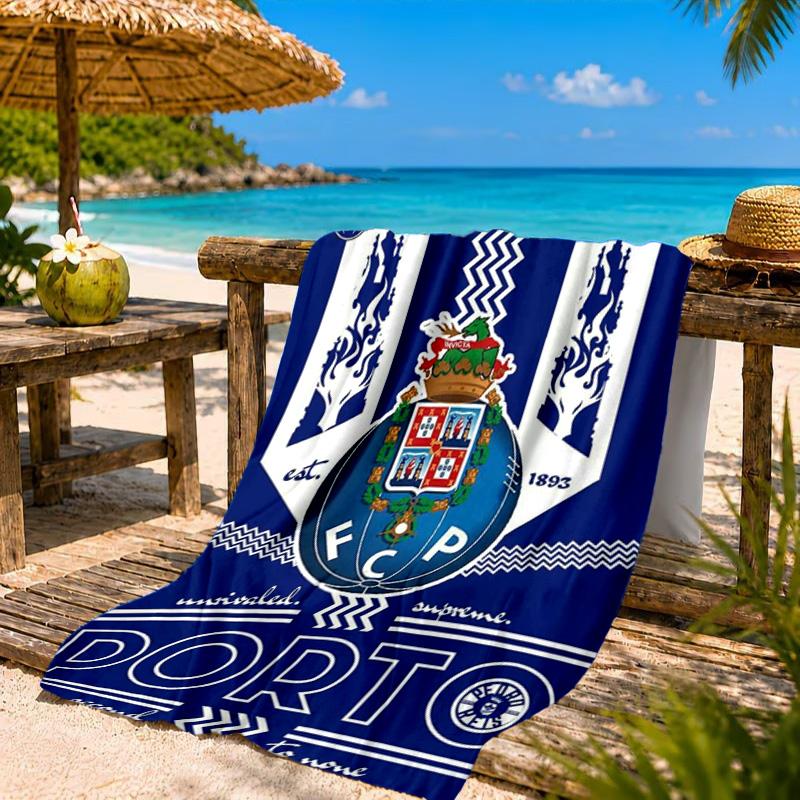 Fc Space Emblem Printed Microfiber Beach Towel, Soft And Absorbent, Quick-Dry, Ideal for Summer Travel, Beach Essential, Swimming Pool