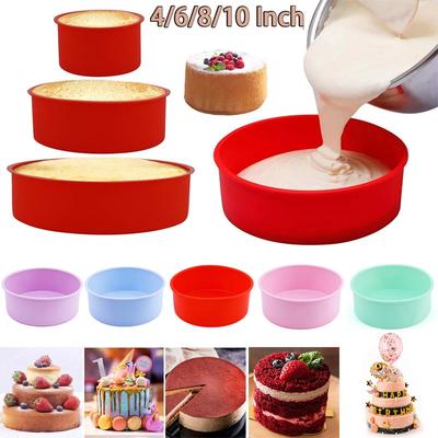 4/6/8/10 Zoll Runde Rechteckige Silikonform Backform Gebäck Muffin Kuchenform Backzubehör Silikonformen