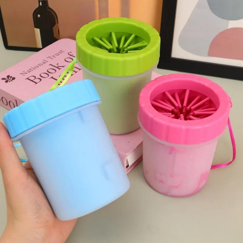Portable Dog Paw Cleaner Cup Soft Silicone Bristles Pet Foot Washer for Muddy Paws Quick Cleaning Tool