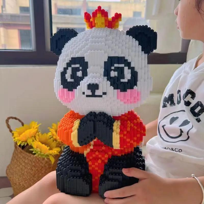 Giant Panda Building Blocks Cute Little Panda Small Particle Children's Puzzle Assembly Toys Birthday Gift Ornament