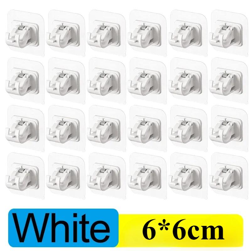 Selbstklebende Haken, stanzfreier Vorhangstangen-Clip-Haken, Duschvorhangstangen-Aufhängehalter, Haushalts-Festclip-Aufhängehakenhalter