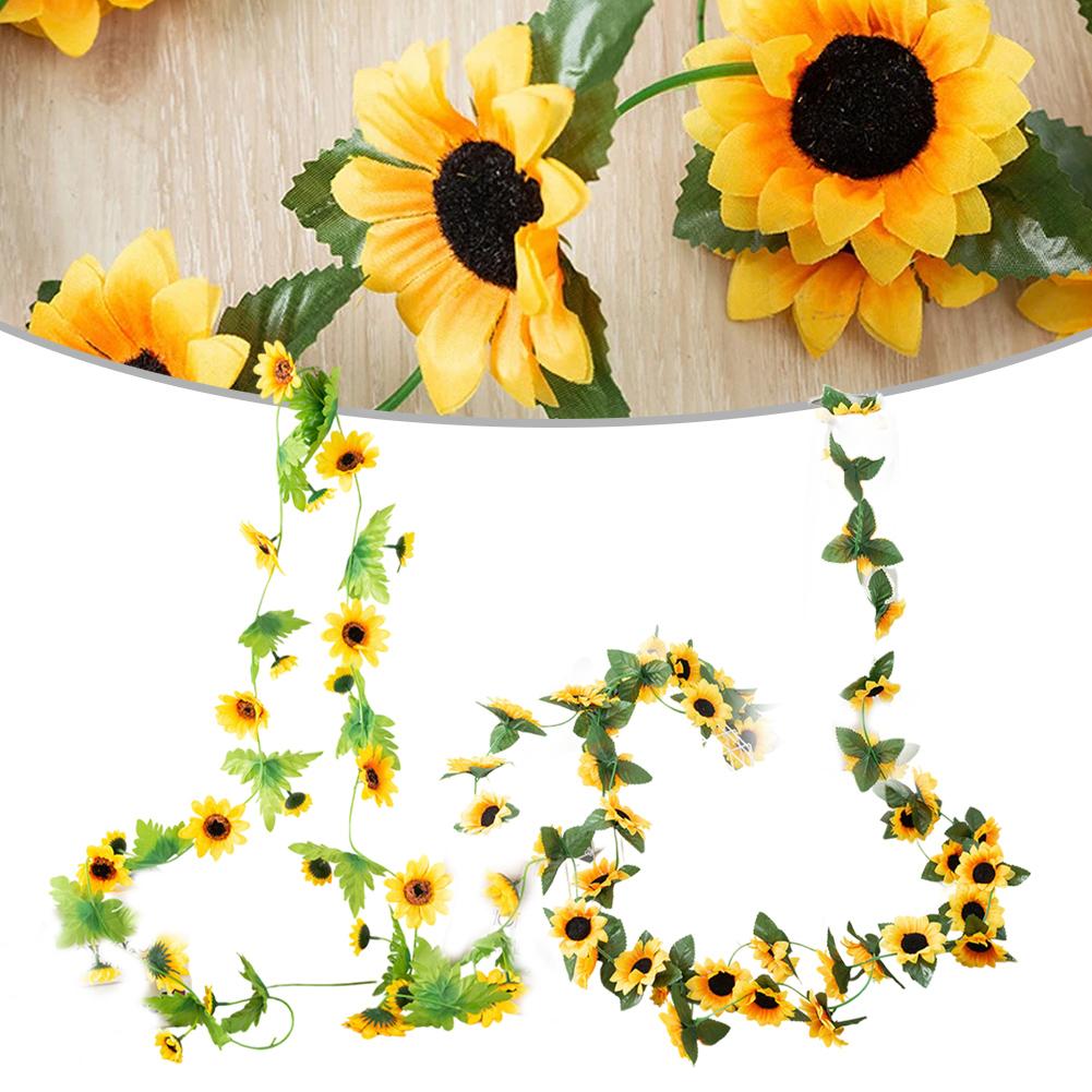 Long-lasting Artificial Flower Garland Sunflower Vine Garland Maintenance-free