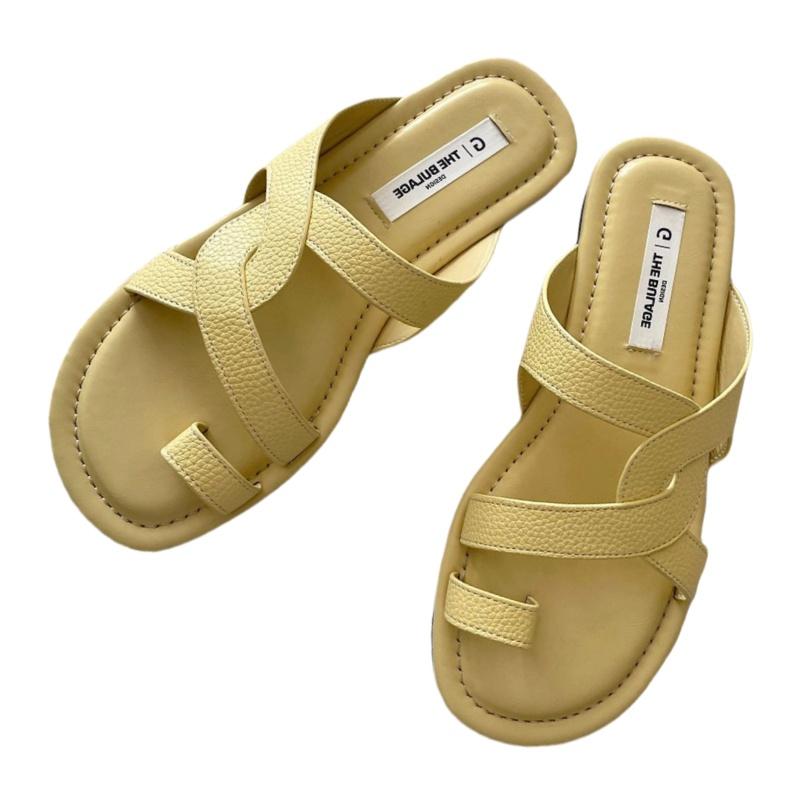 Women Sandals Retro Gladiator Casual Pumps Genuine Leather Low Heels Office Ladies Shoes Woman Summer Fashion Concise